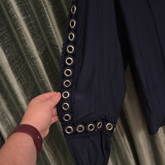 Ramy Brook Navy Blouse Size P Oversized EUC Designer Top - Picture 3 of 6